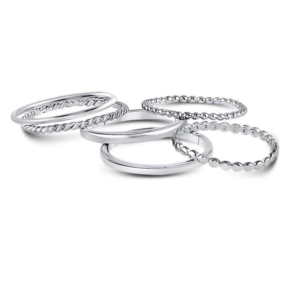 6 Band Stackable Sterling Silver Ring